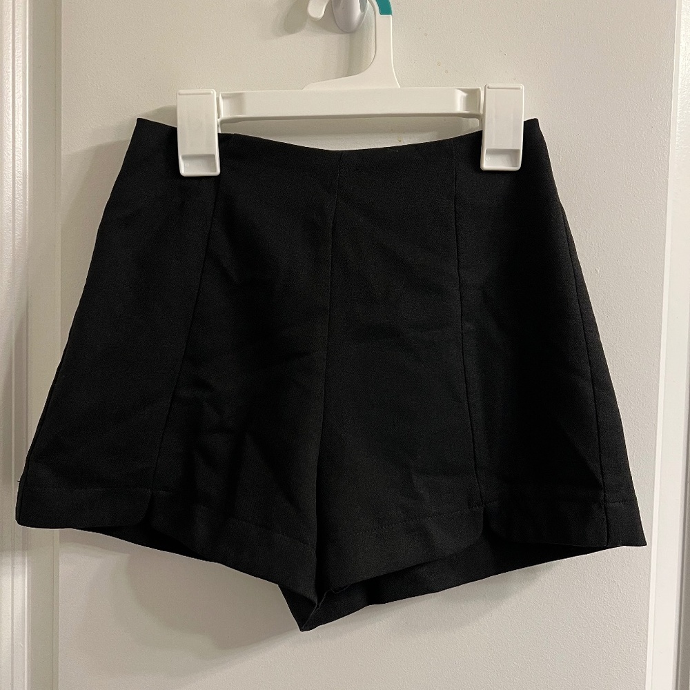 Black Satin Shorts